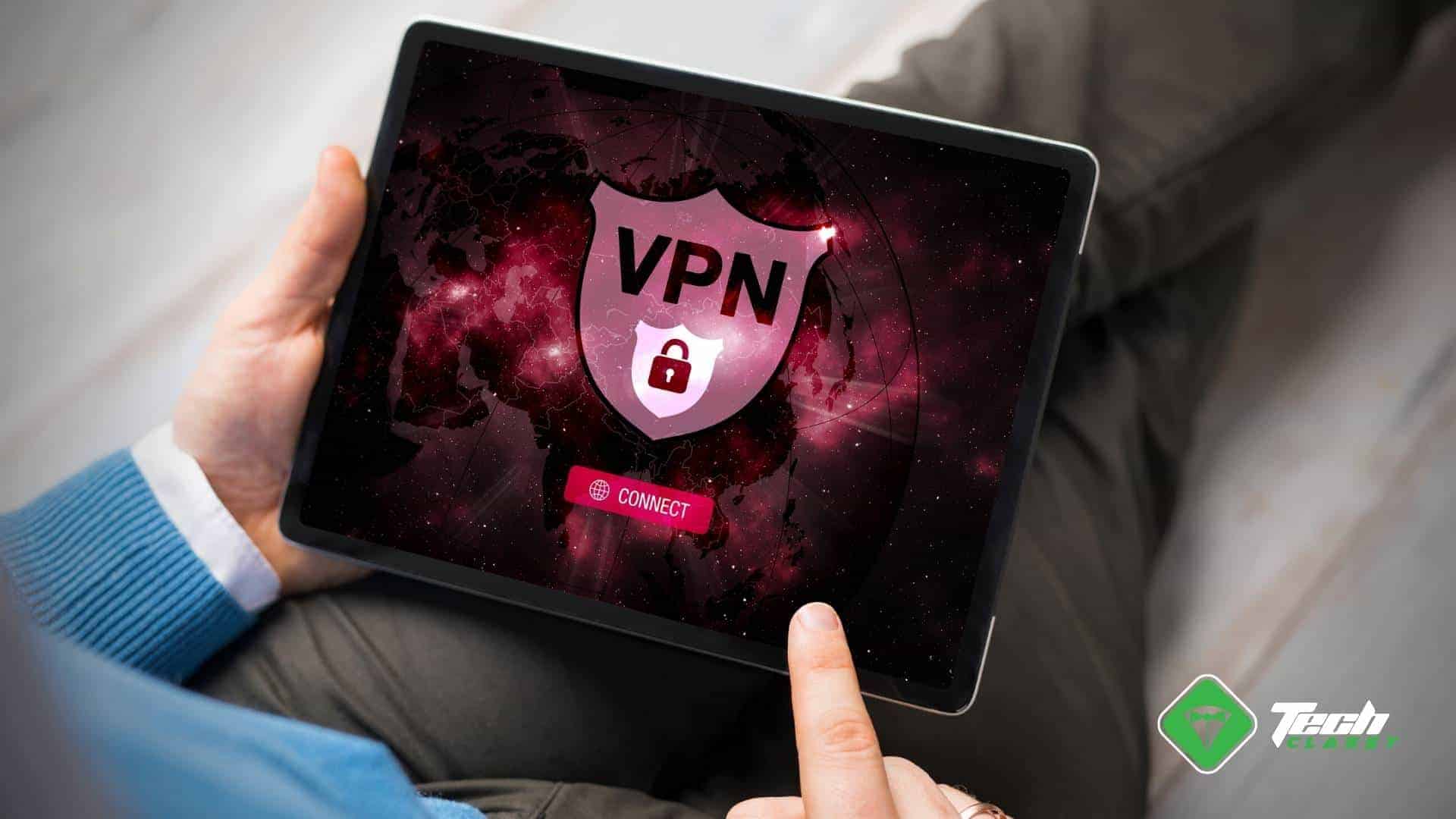 man using vpn ipad