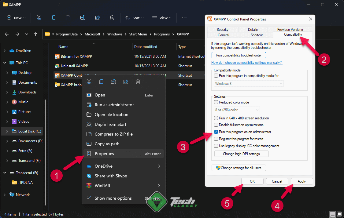 set app to run as administrator by default windows