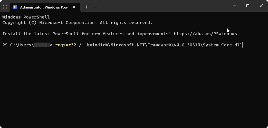 Register the .NET Framework redistributables terminal