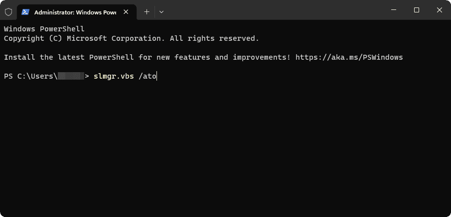 Windows activation terminal