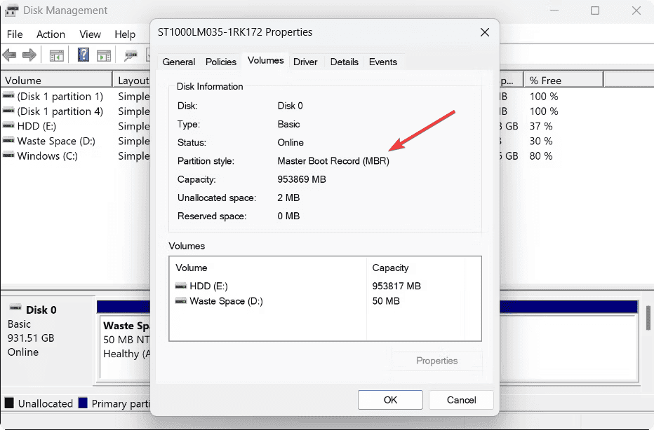 checking disk partition style