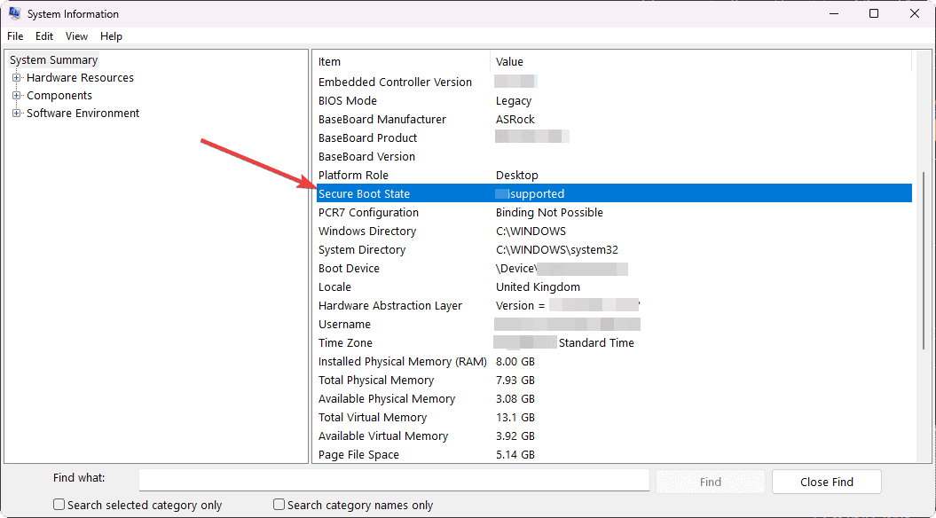 checking secure boot state
