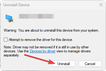confirming uinstall button