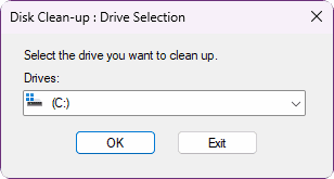 disk clean up window on Windows 11