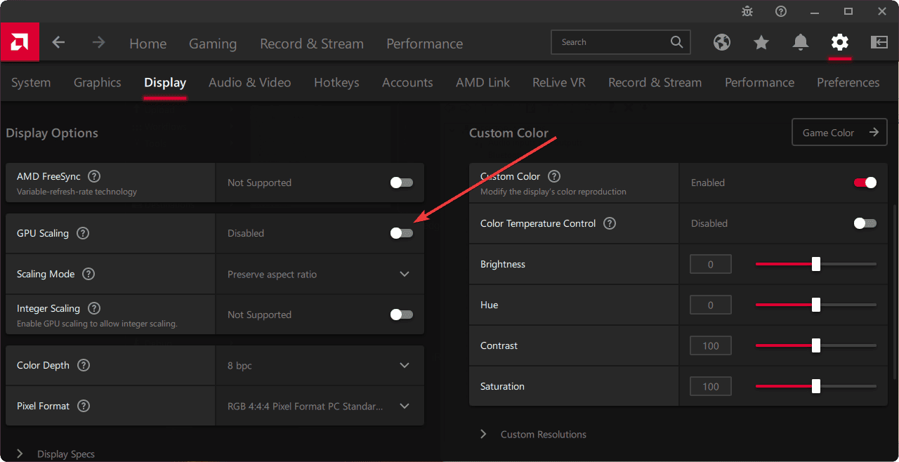 enabling gpu scaling on amd software