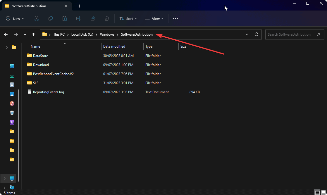 software distribution folder location