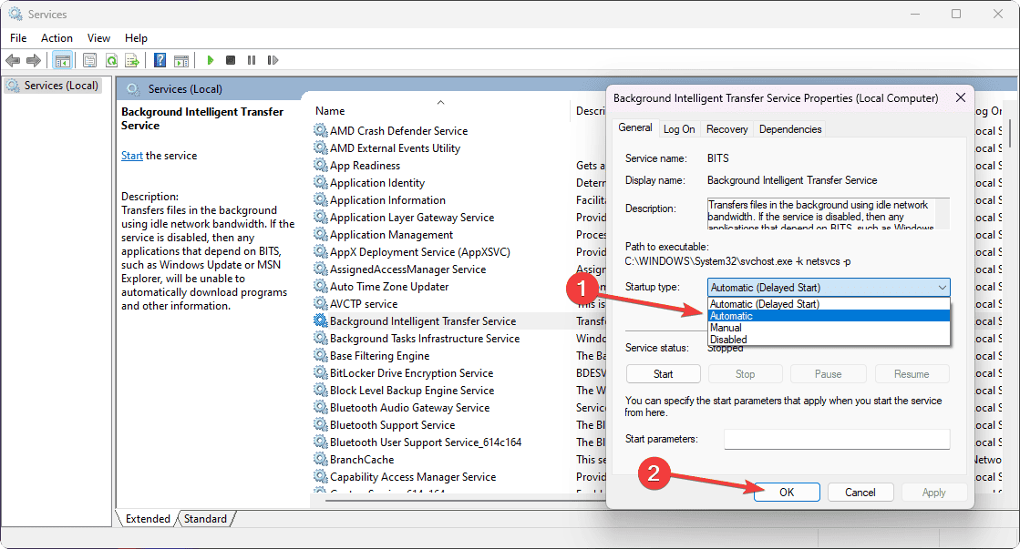 startup automatic background intelligent service